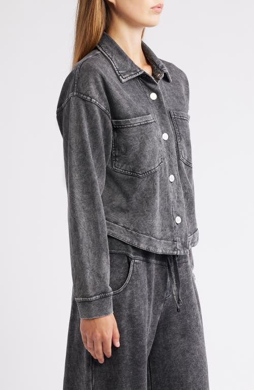 City Blues Crop Knit Shacket In Black