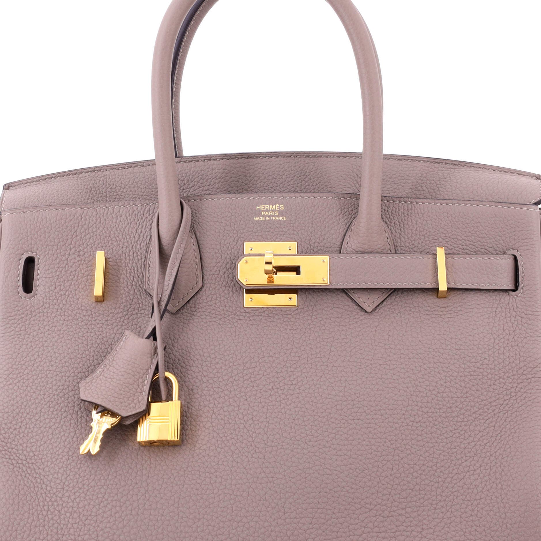 Pre-Owned Hermes Birkin Handbag Grey Togo with Gold Hardware 30, Alternate, color, 