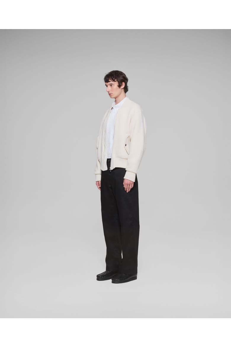 Handstitch Knitted Bomber Jacket, Alternate, color, Cream