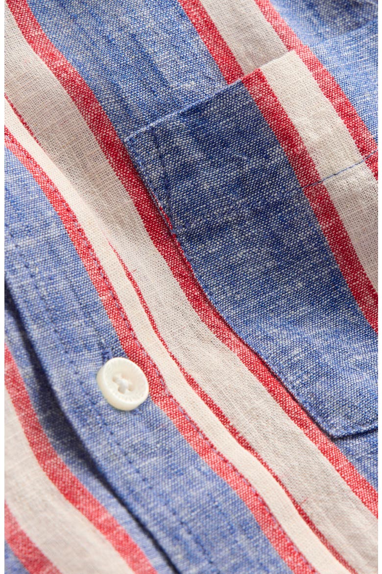 Kids' Stripe Linen & Cotton Button-Down Shirt, Alternate, color, TRIPLE STRIPE