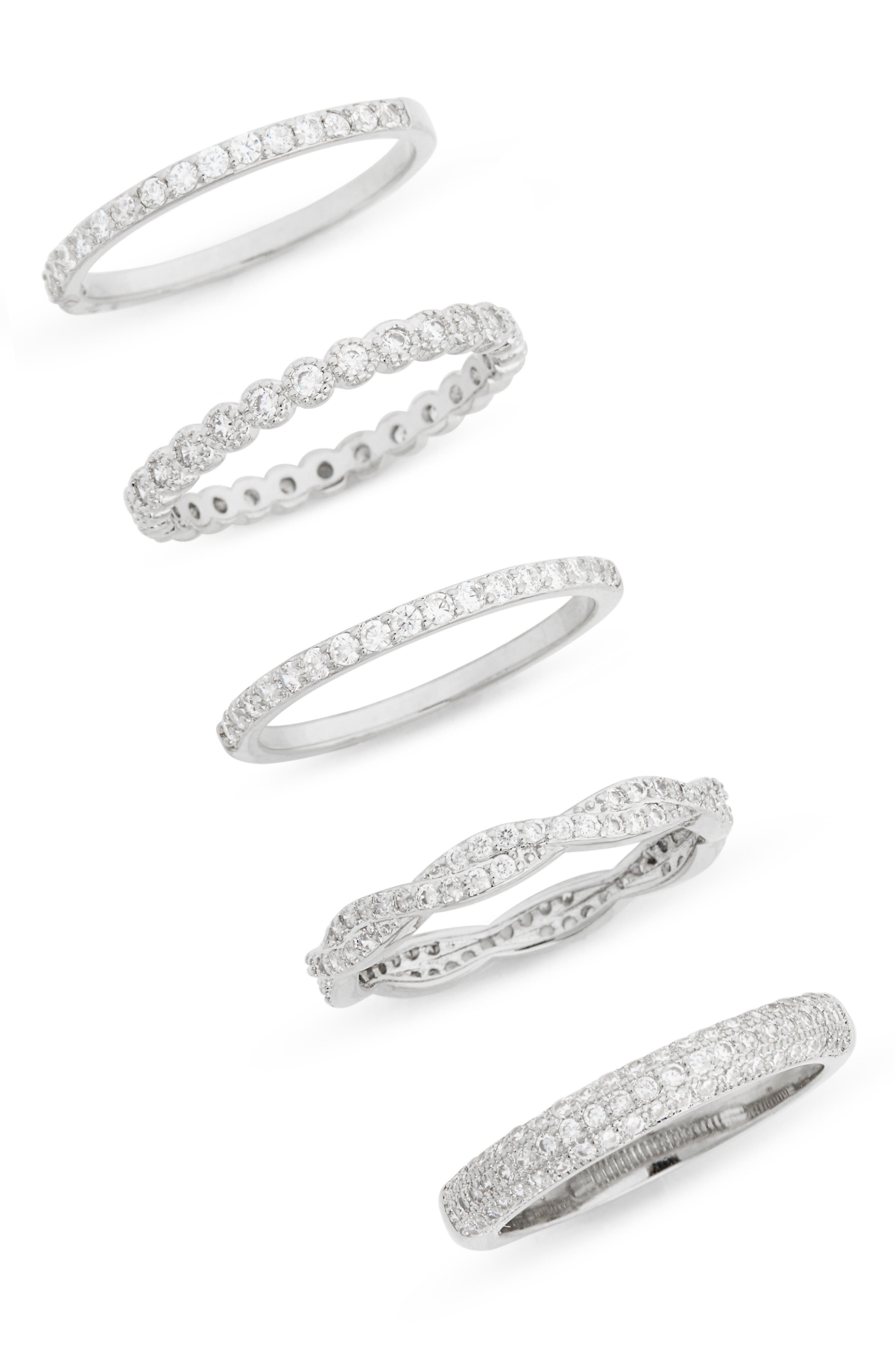 NORDSTROM RACK Set of 5 CZ Stackable Rings