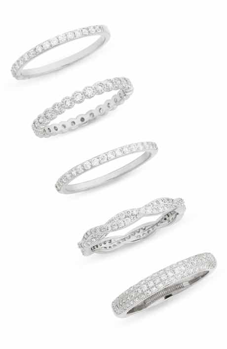 NORDSTROM RACK Set of 5 CZ Stackable Rings