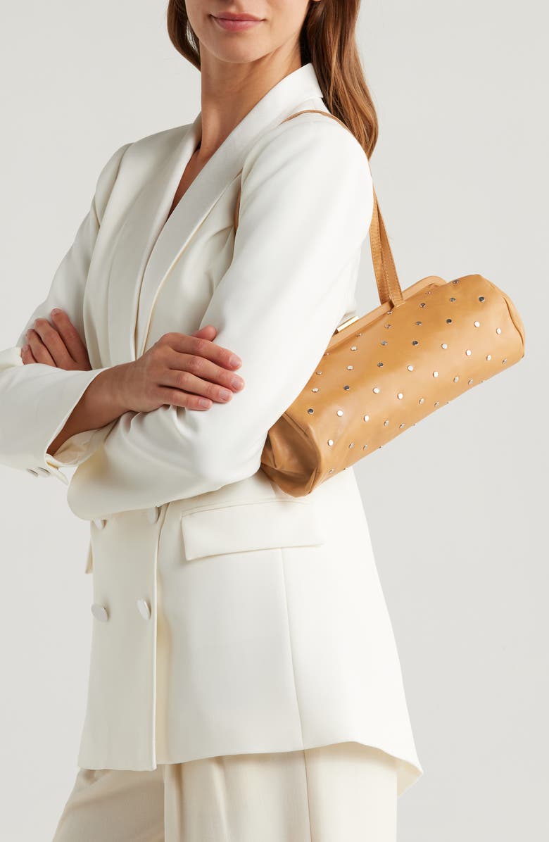 Clare V. Yvette Stud Leather Shoulder Bag, Alternate, color,
