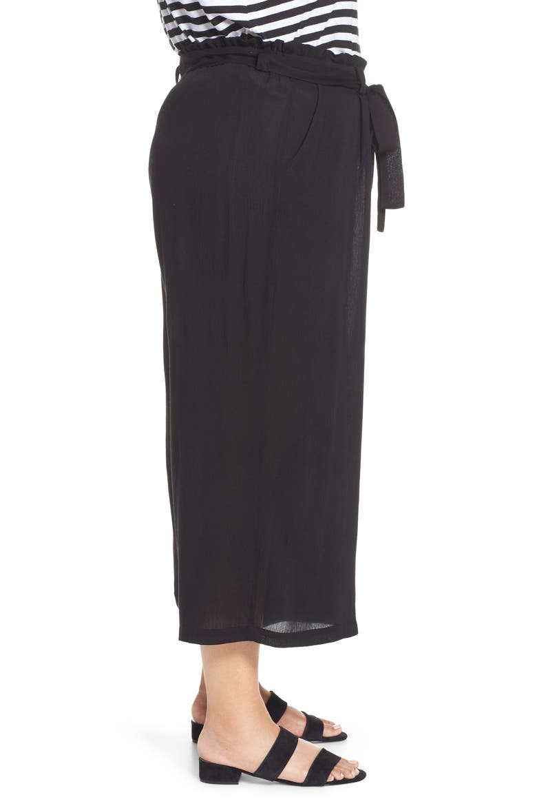 Gibson x Hi Sugarplum! Sedona Wide Leg Ankle Pants (Nordstrom Exclusive), Alternate, color, BLACK