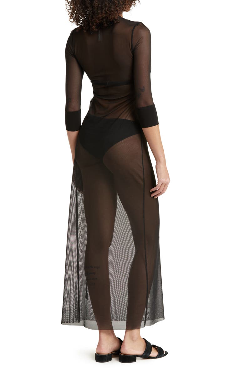 Norma Kamali Sheer Mesh Cover-Up Dress, Alternate, color, 
