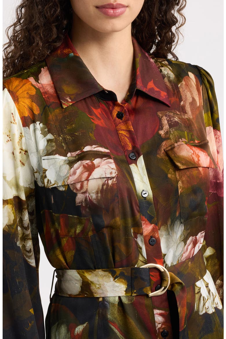 Mika Silk Blend Printed Shirtdress, Alternate, color, VERONA FORREST