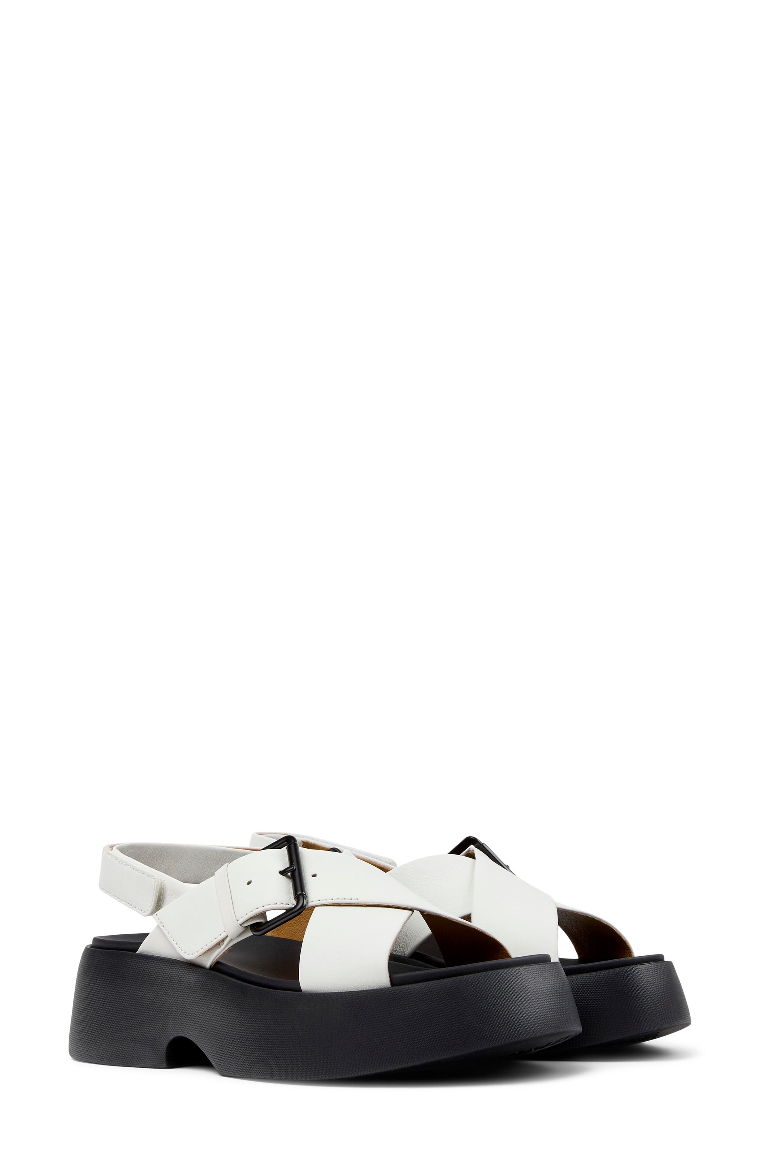 Camper Tasha X-Strap Platform Sandal, Main, color, White Natural