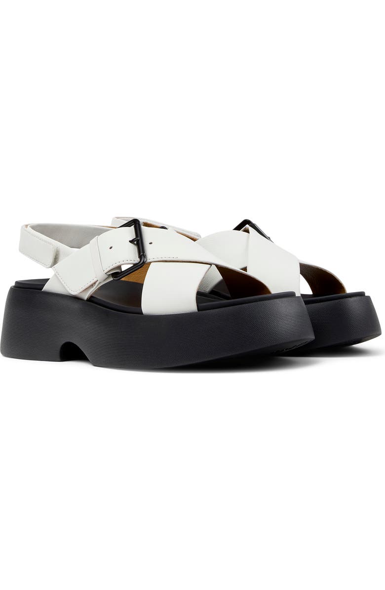 Camper Tasha X-Strap Platform Sandal, Main, color, White Natural