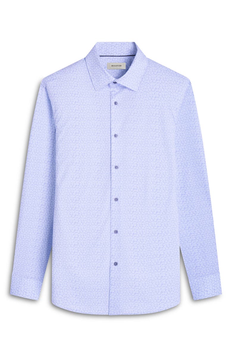 Bugatchi James OoohCotton<sup>®</sup> Leaf Print Button-Up Shirt, Alternate, color, Air Blue
