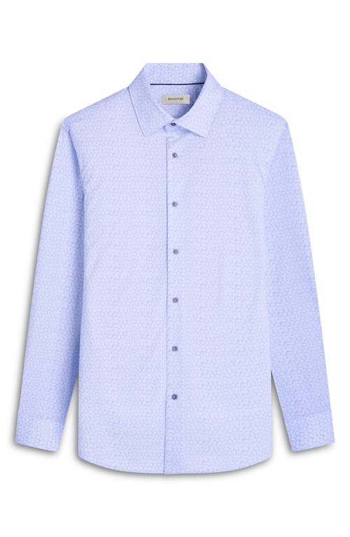 Bugatchi James Ooohcotton® Leaf Print Button-up Shirt In Air Blue