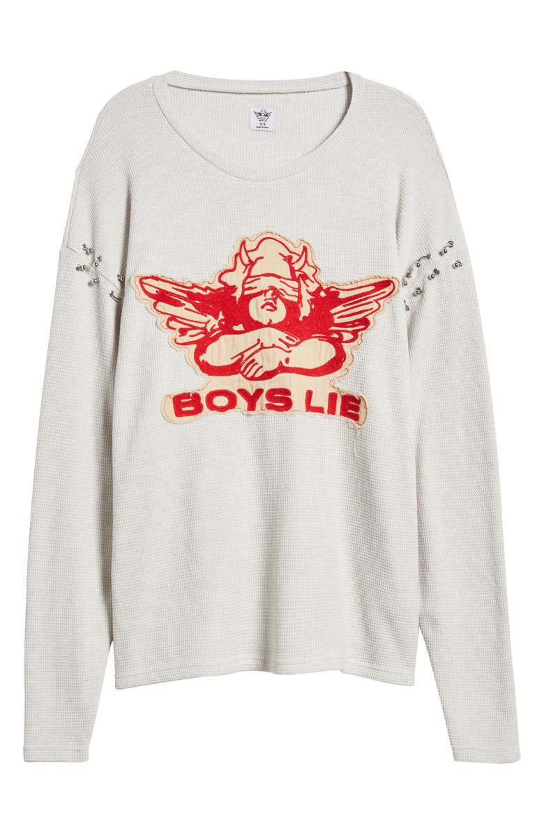 BOYS LIE Stitch Me Up Thermal Boyfriend Pullover, Alternate, color, 