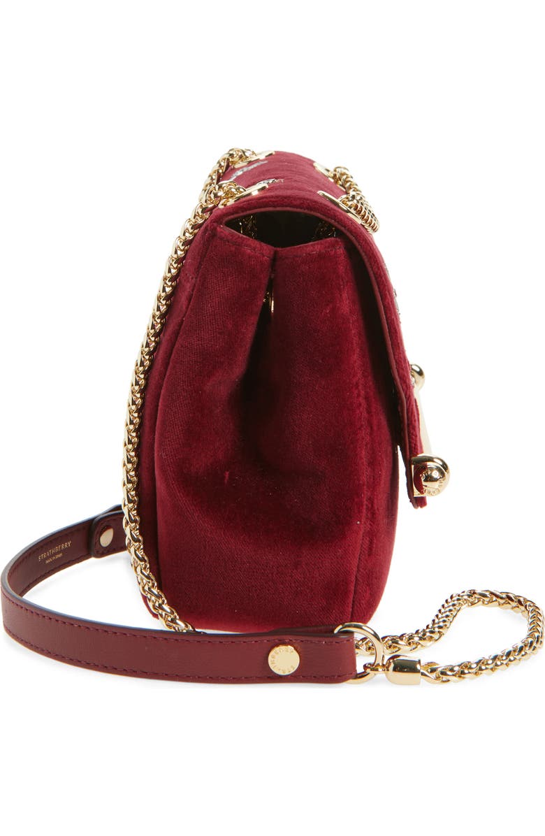 Strathberry x Cinq à Sept Mini East/West Embroidered Velveteen Shoulder Bag, Alternate, color, Bordeaux