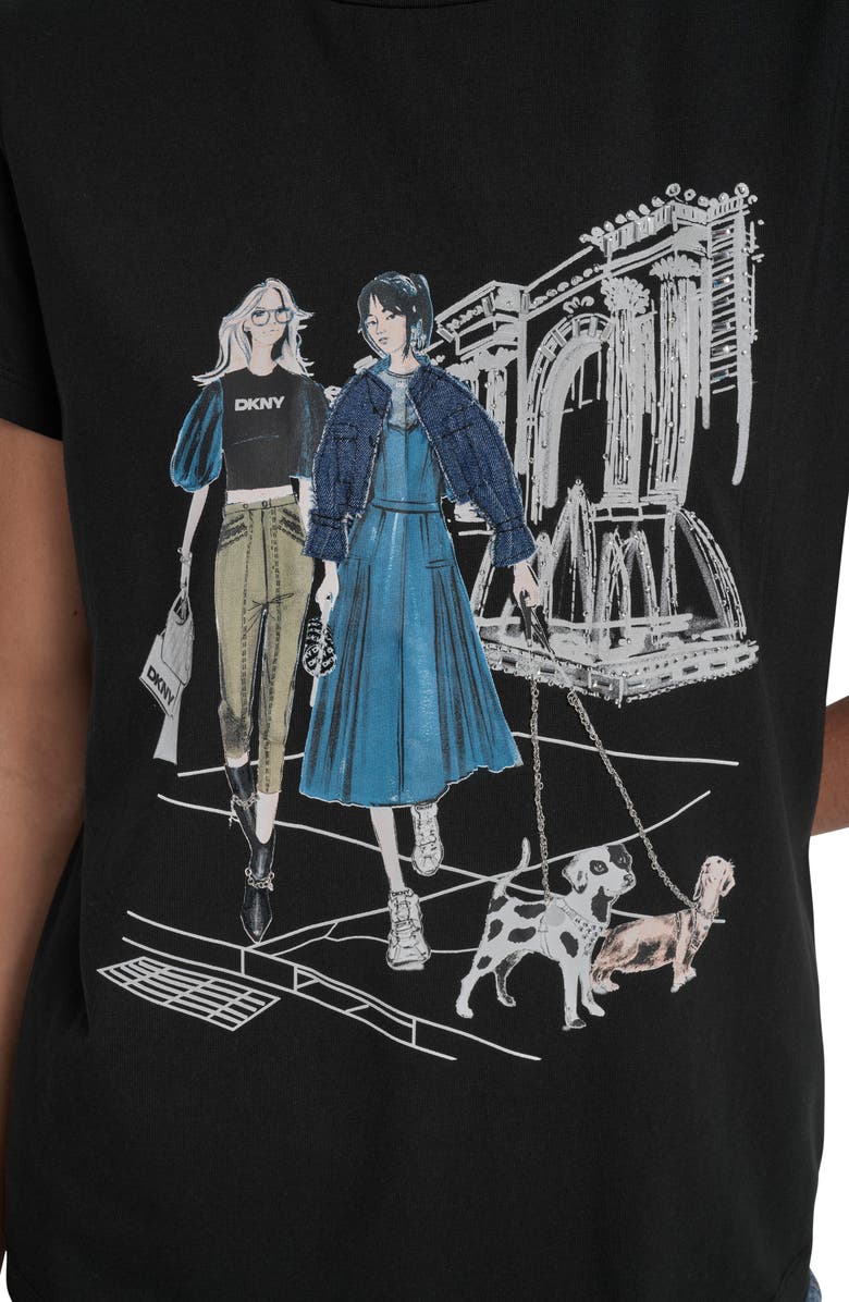 DKNY Met Museum Conversational Graphic T-Shirt, Alternate, color, Black