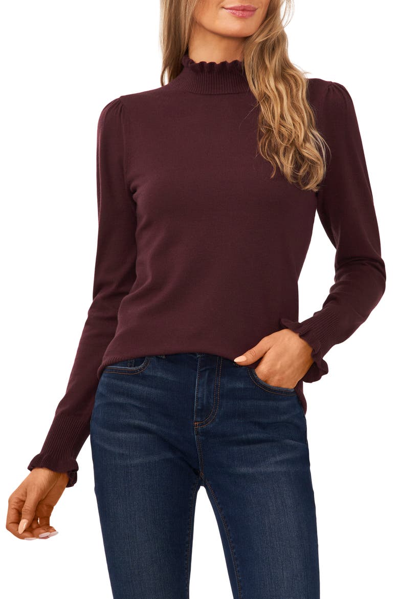 Ruffle Mock Neck Sweater video
