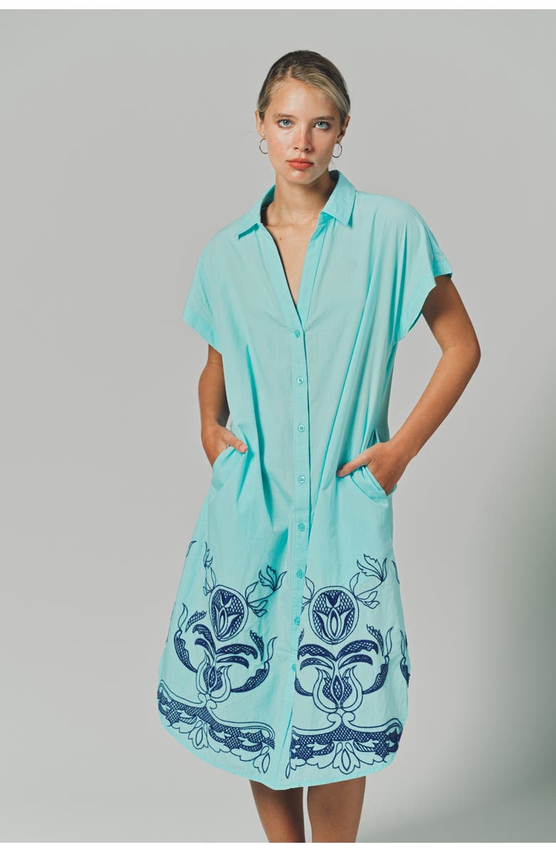 The Shirt by Rochelle Behrens The Lea Dress, Alternate, color, Aqua