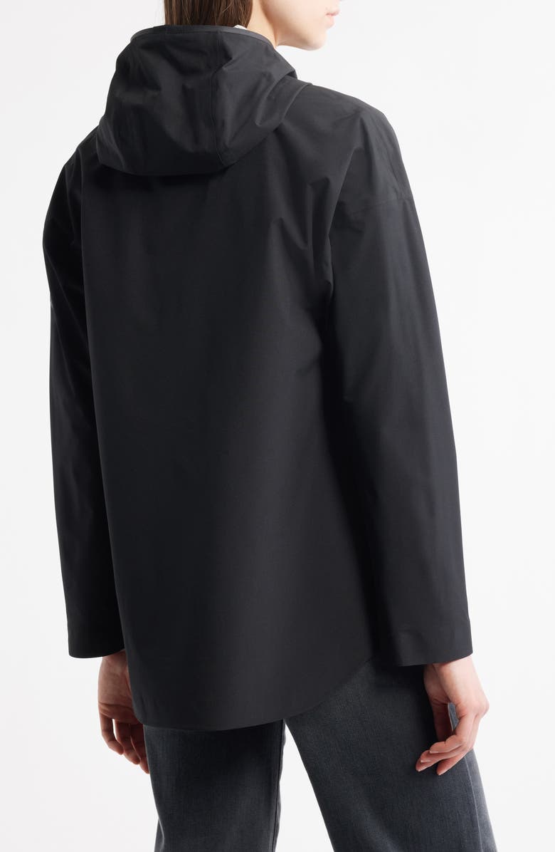 Save The Duck Dawa Water Repellent Hooded Rain Jacket, Alternate, color, Black