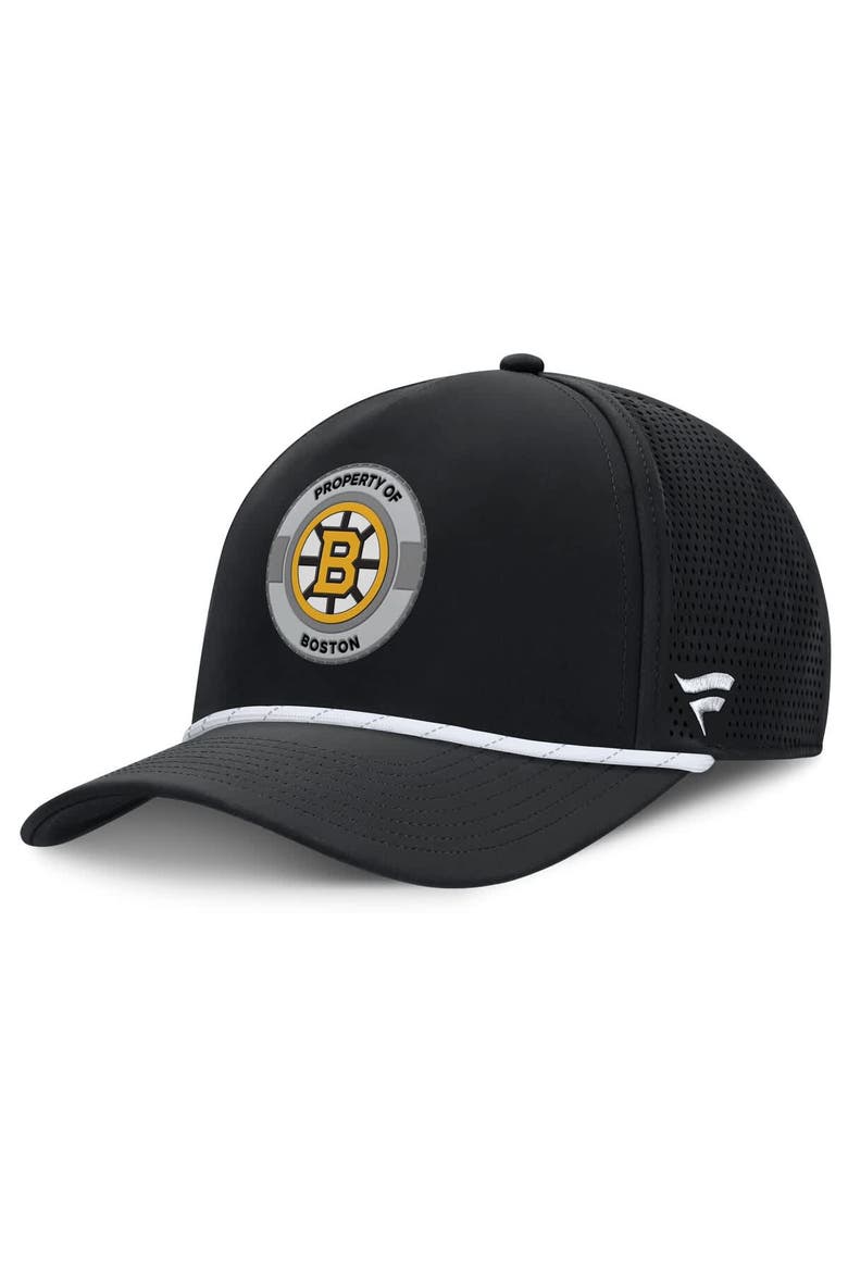 Men's Fanatics Black Boston Bruins Authentic Pro Rink Adjustable Hat, Main, color, Black