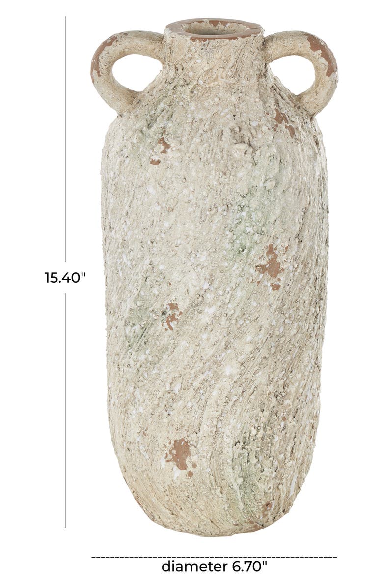 GINGER BIRCH STUDIO Cream Magnesium Oxidized Vase, Alternate, color, Cream