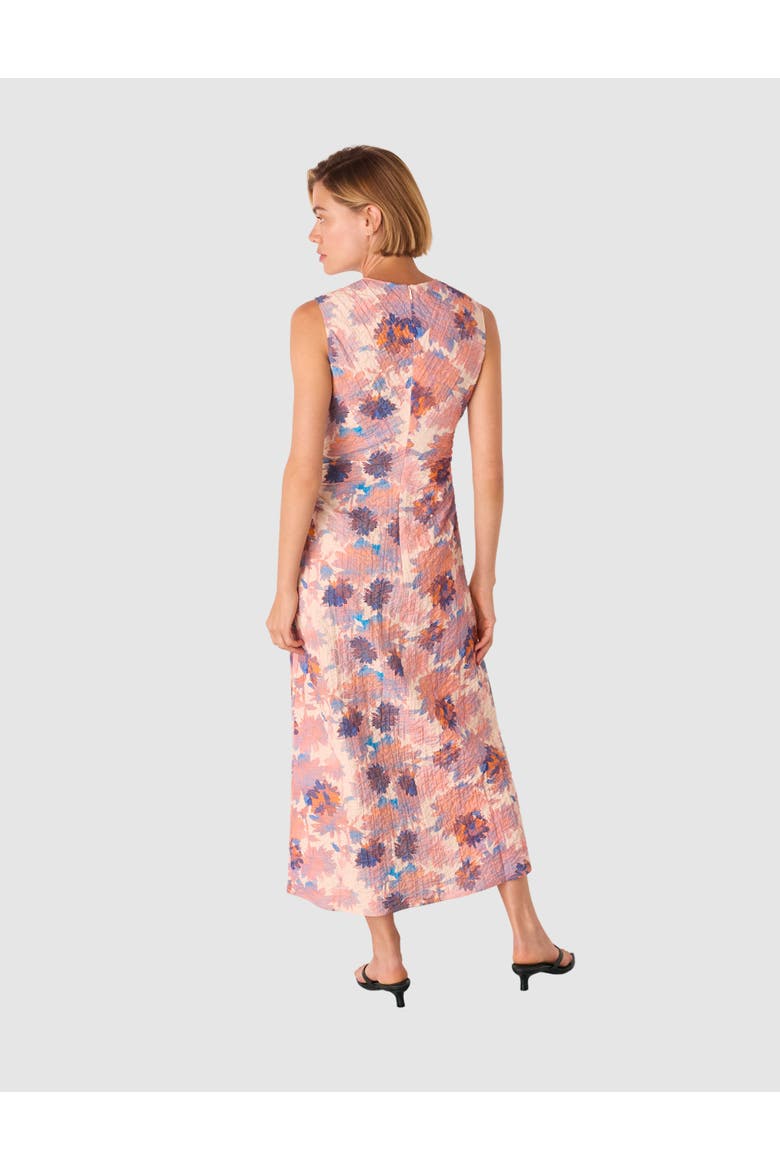 Sleeveless Floral Textured Midi Dress, Alternate, color, Pink/Multi
