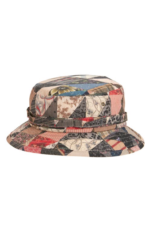Beams Patchwork Print Jungle Hat In Multi