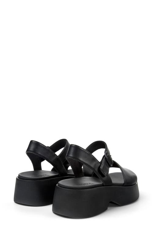Camper Double-strap Leather Sandals In Black