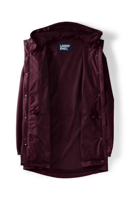 Lands' End Waterproof Hooded Packable Raincoat In Purple