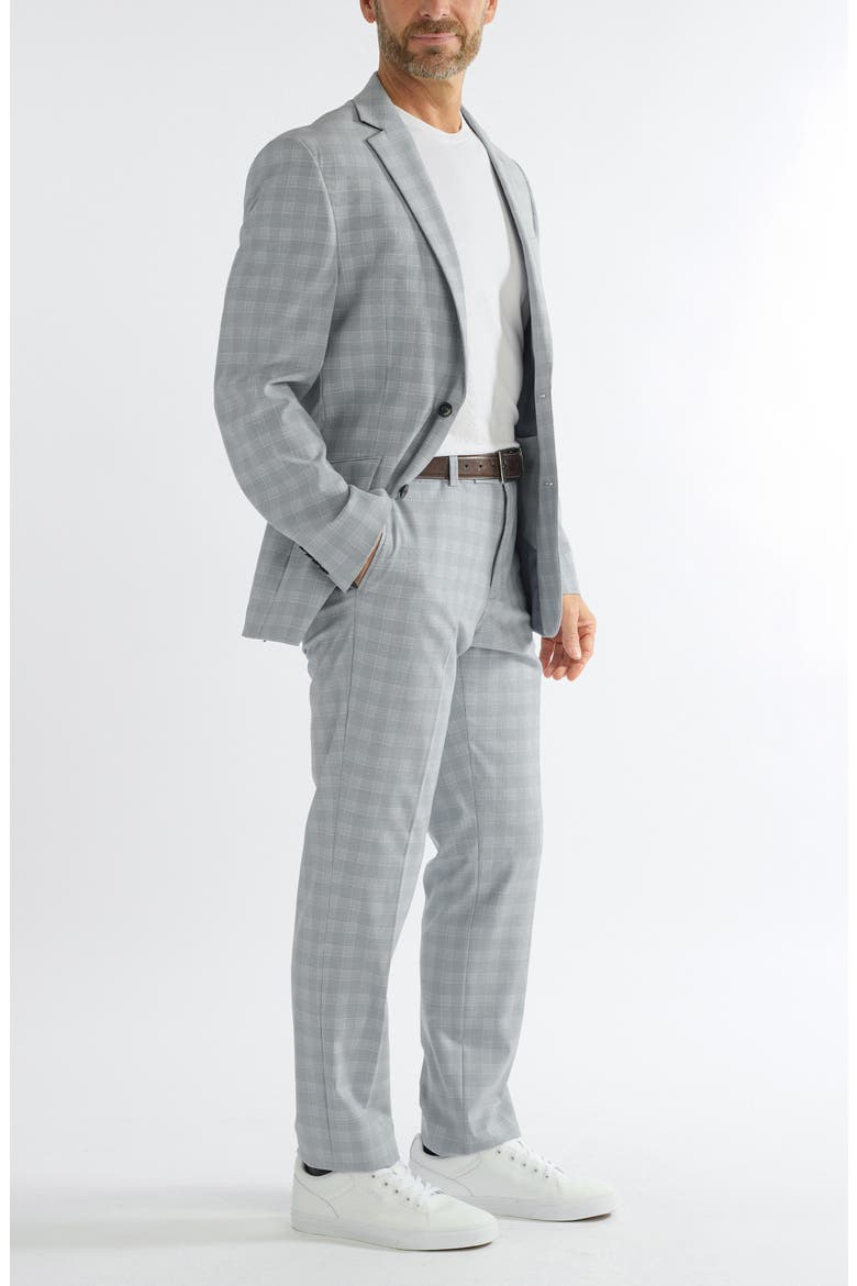 Hoxton Light Blue Grey Plaid Stretch Suit, Alternate, color, BLUE