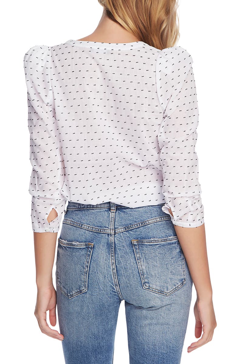 1.STATE Puff Sleeve V-Neck Clip Dot Top, Alternate, color,