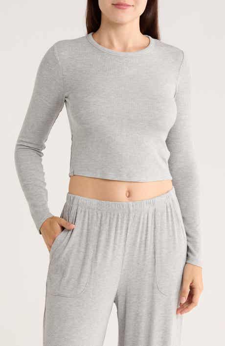 Barefoot Dreams® Malibu Collection® Ultra Soft Rib Long Sleeve Crop Top