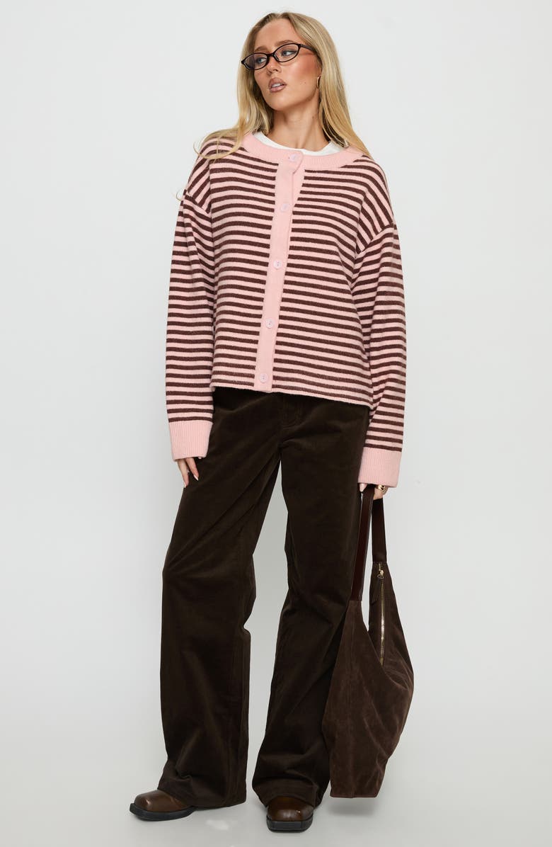 Princess Polly Darnelle Stripe Cardigan, Alternate, color, Pink Stripe