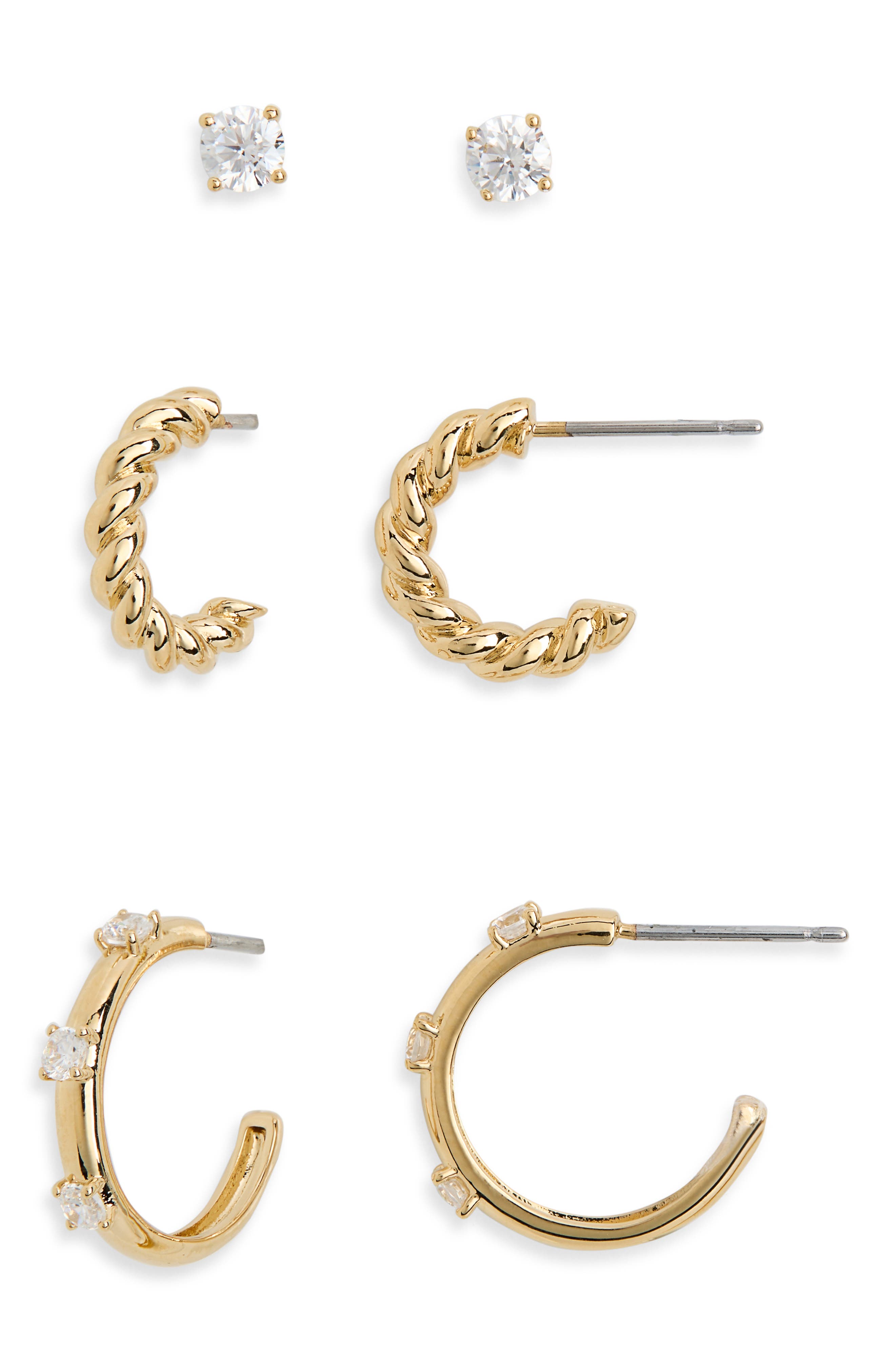 Nadri Brunch Trio Assorted Earring Set