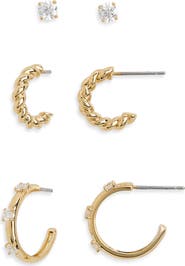 Nadri Brunch Trio Assorted Earring Set