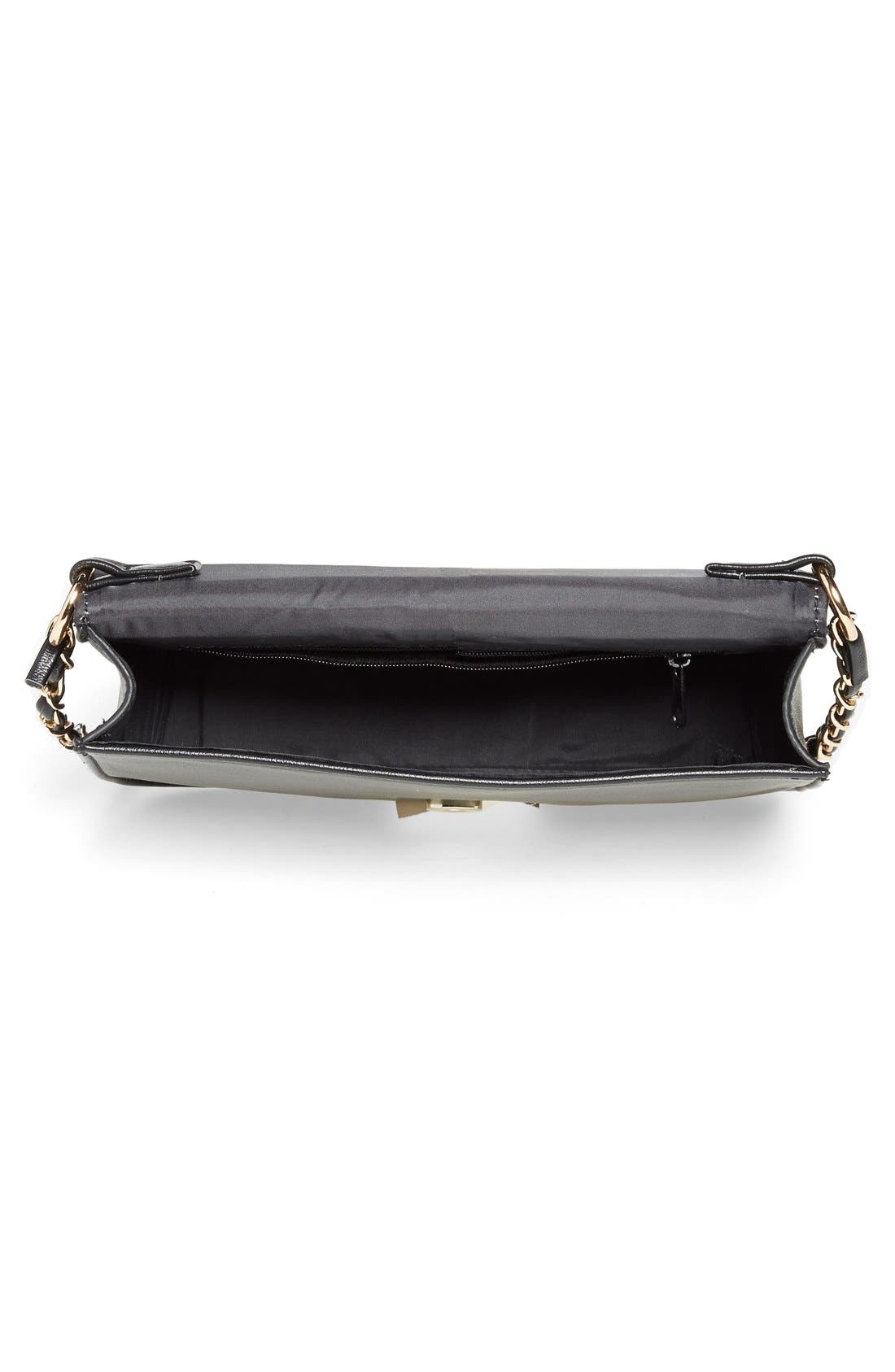 Quilted Faux Leather Crossbody Bag, Alternate, color, BLACK