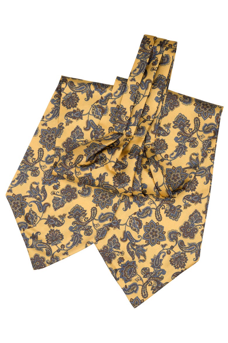 Turano - Silk Ascot Cravat Tie for Men, Alternate, color, Yellow