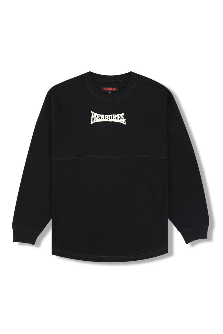 Bulldog Heavyweight Long Sleeve Graphic T-Shirt, Alternate, color, BLACK