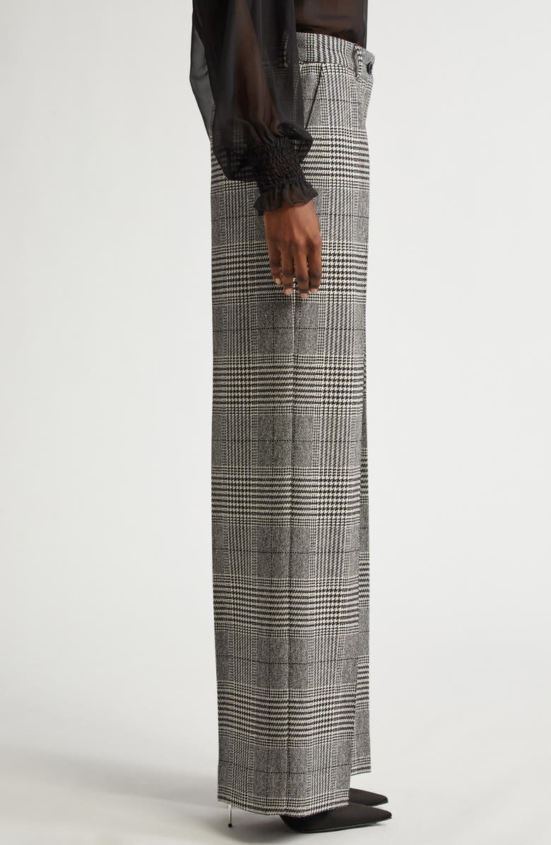 Dolce&Gabbana Houndstooth Check Wool & Cashmere Wide Leg Trousers, Alternate, color, S8100 Quadri-Check-Tartan