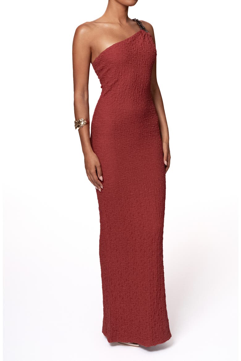 Summer in Capri One-Shoulder Maxi Dress, Alternate, color, TERRA COTTA