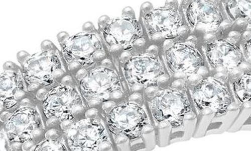 Crislu Graduated Adjustable Cubic Zirconia Ring In Metallic