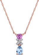 Julianna B. Sapphire & Diamond Drop Necklace 14k