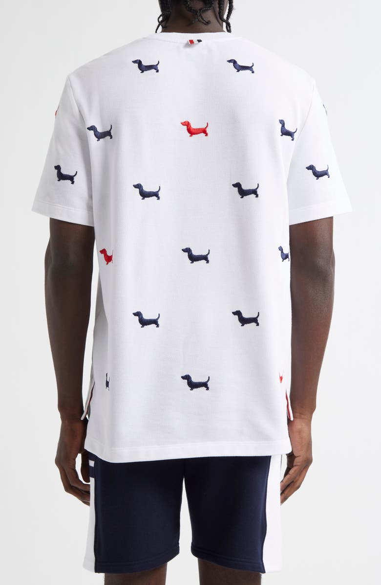 Thom Browne Hector Embroidered Cotton Piqué T-Shirt, Alternate, color,
