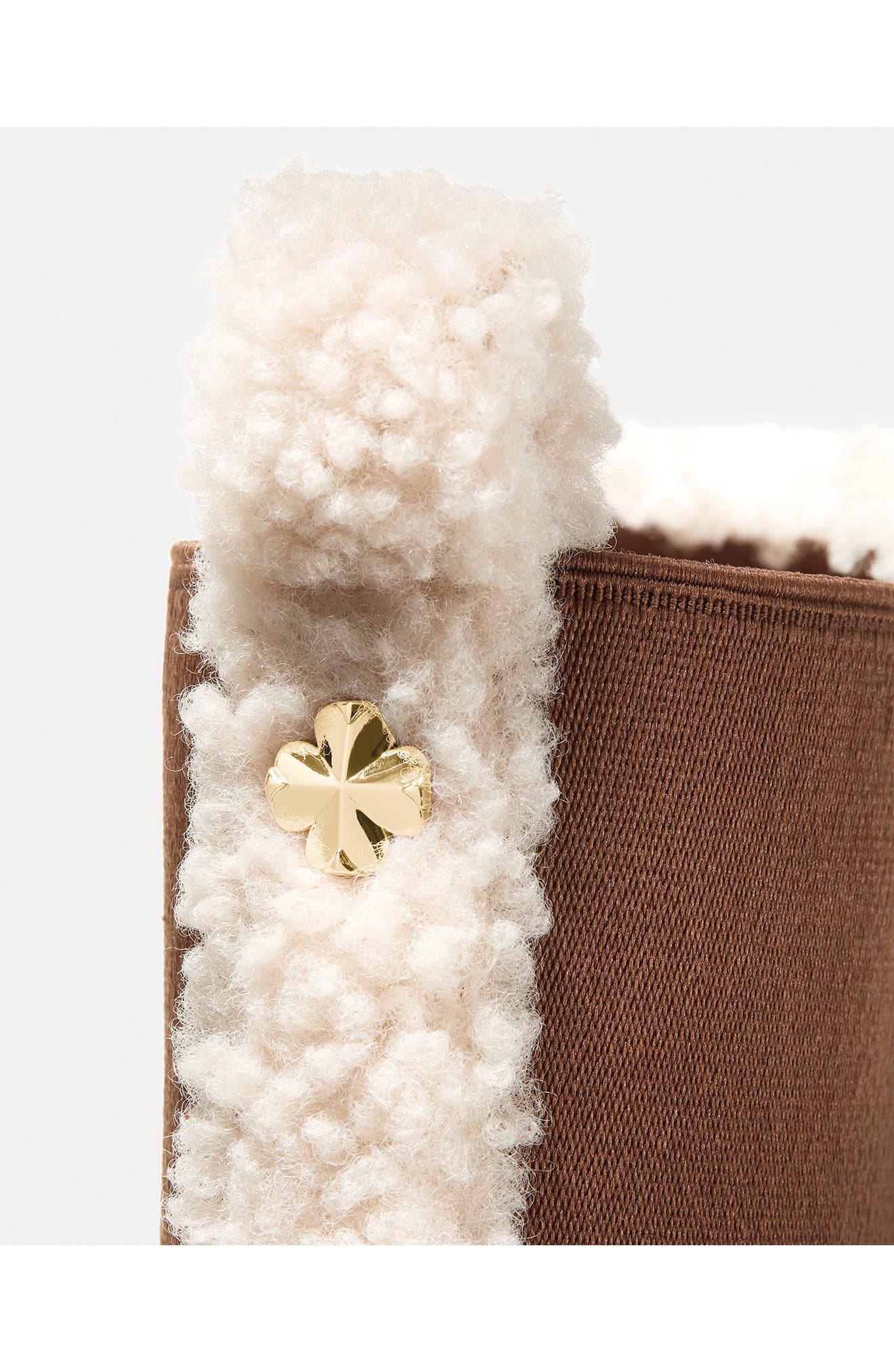 Kate Spade New York london faux shearling trim chelsea boot, Alternate, color, Hot Chocolate