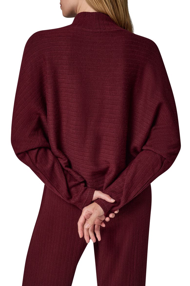 Brushed Rib Dolman Sleeve Top, Alternate, color, BLK CHERRY