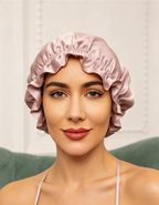 SILKSILKY Pure Silk Double Layer Bonnet with Ribbon