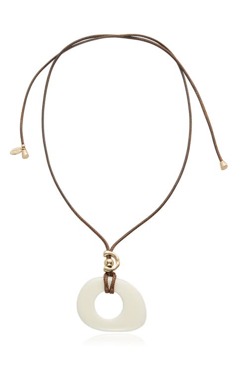 Abstract Pendant Cord Necklace