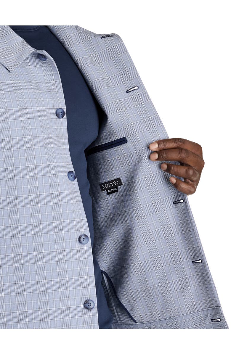 Synrgy by DXL Big & Tall Machine Washable Plaid Shirt-Style Suit Jacket, Alternate, color, Blue