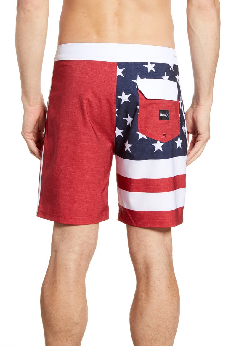 Phantom Patriot Board Shorts, Alternate, color, GYM RED