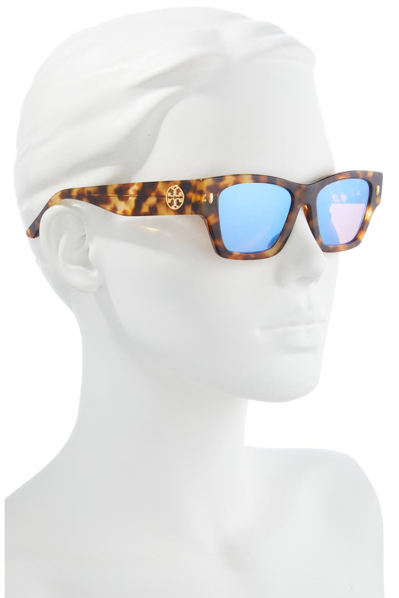 52mm Rectangular Sunglasses, Alternate, color, RED