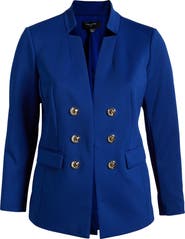 Tahari ASL Faux Double Breasted Ponte Blazer