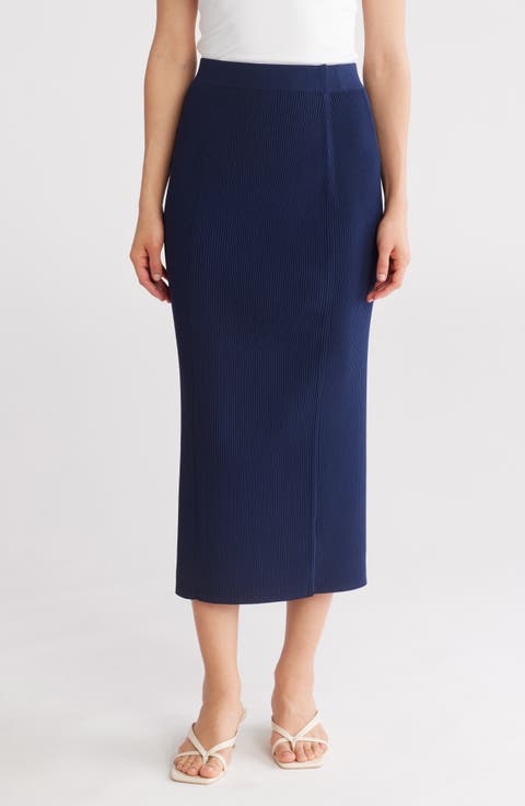 Slim Ribbed Sweater Skirt