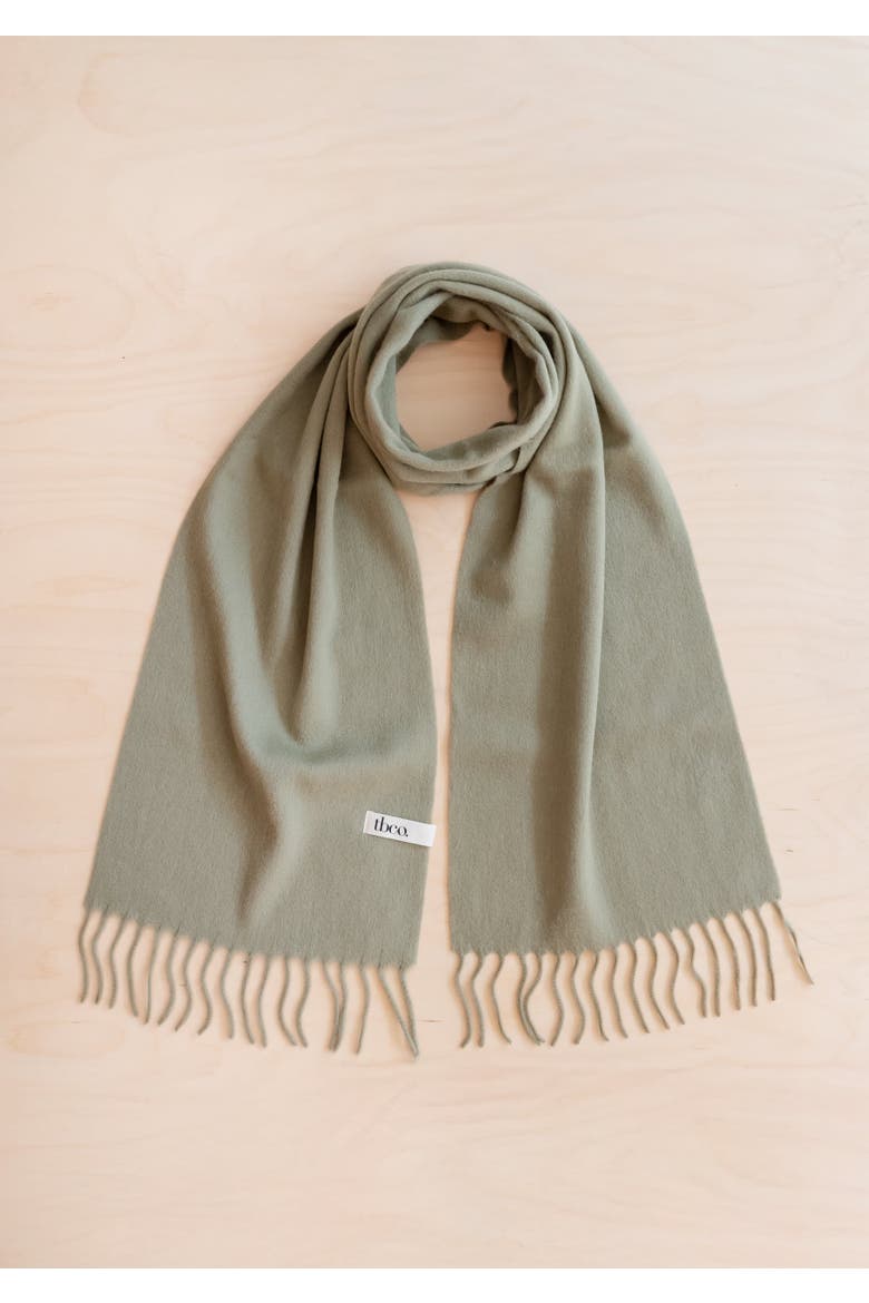 Lambswool Block Color Scarf, Alternate, color, Olive